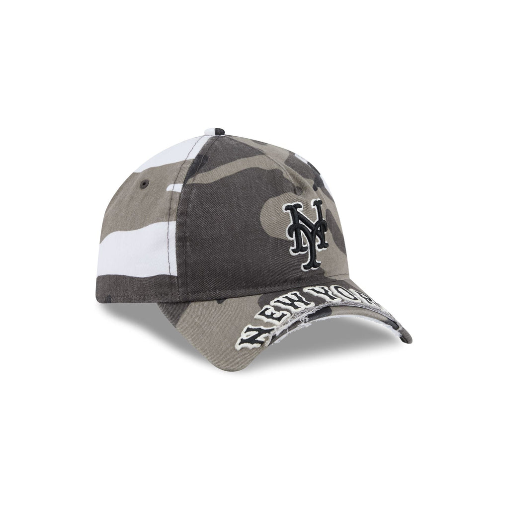 New York Mets Washed Camo 9FORTY A-Frame Unstructured Cut-Off Visor Snapback Hat