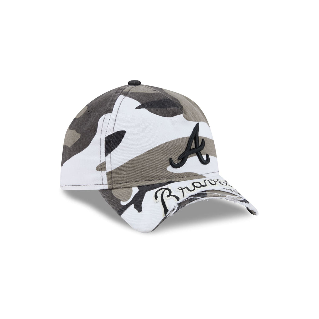 Atlanta Braves Washed Camo 9FORTY A-Frame Unstructured Cut-Off Visor Snapback Hat