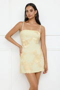 Songs Written Mesh Mini Dress Yellow