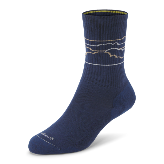Anytime Crew Sock - Deep Navy/Rugged Beige (Medium Grey) - Cloudstripe