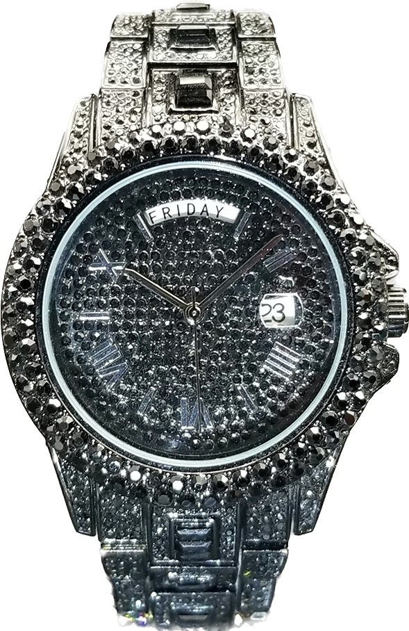 IL -Watch Timepiece with Full Diamonds in Luxury Gold. Waterproof