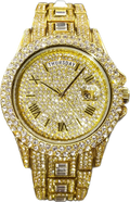 IL -Watch Timepiece with Full Diamonds in Luxury Gold. Waterproof