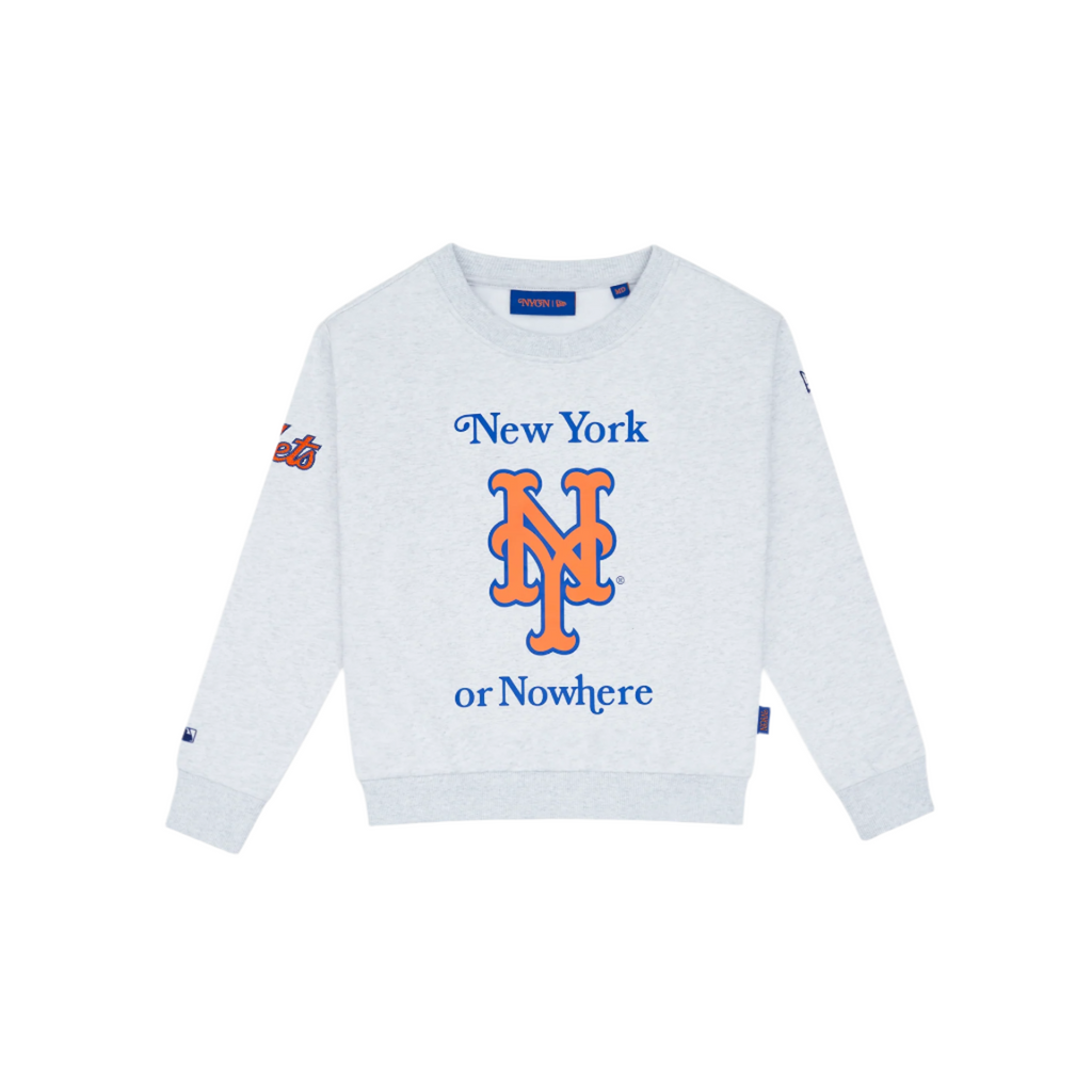 New York or Nowhere x New York Mets Youth Chrome White Crewneck