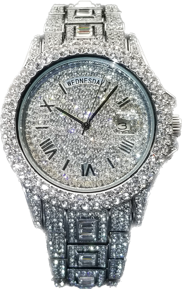 IL -Watch Timepiece with Full Diamonds in Luxury Gold. Waterproof