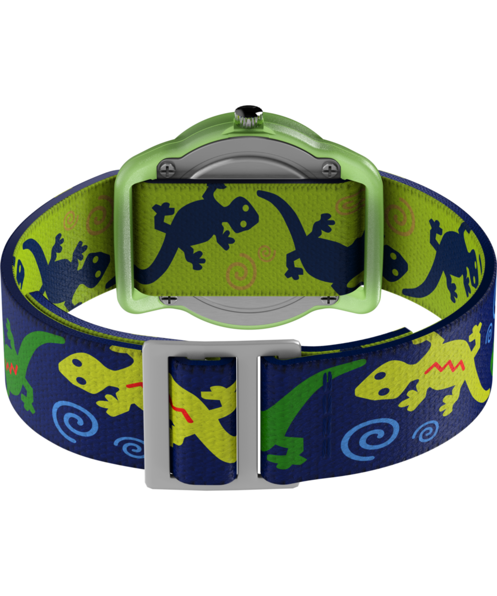 TIMEX TIME MACHINES® 29mm Green Gecko Elastic Fabric Kids Watch