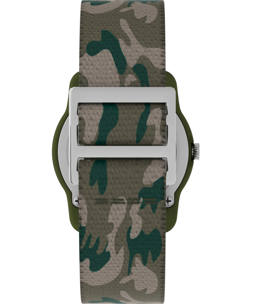 TIMEX TIME MACHINES® 29mm Green Camo Elastic Fabric Kids Watch