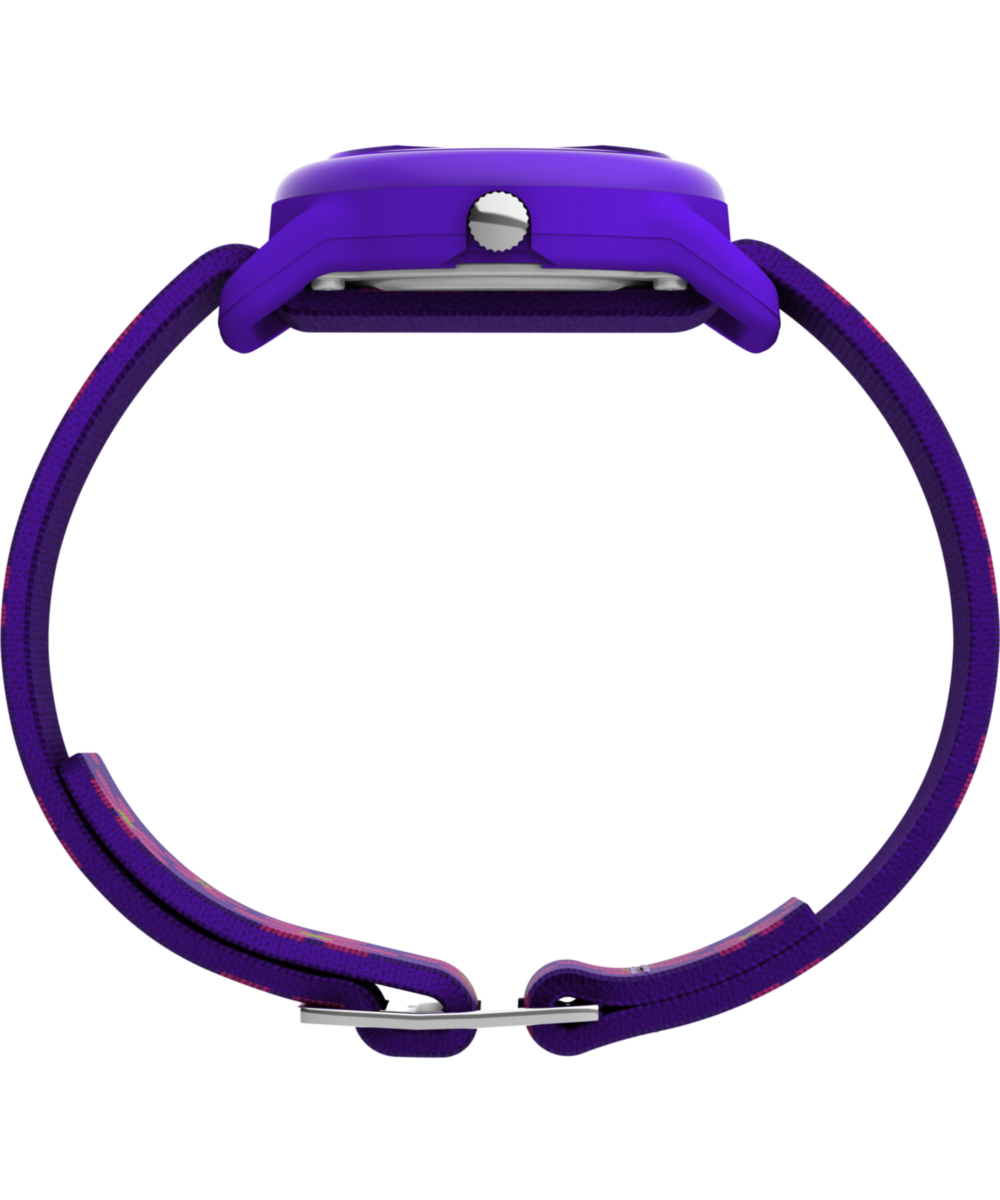 TIMEX TIME MACHINES® 29mm Purple Floral Elastic Fabric Kids Watch