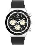 Q Timex Chronograph 40mm Leather Strap Watch