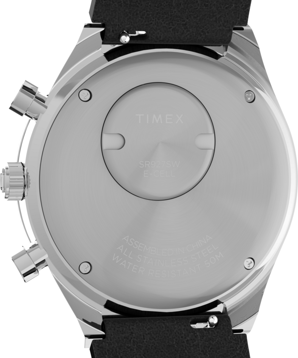 Q Timex Chronograph 40mm Leather Strap Watch