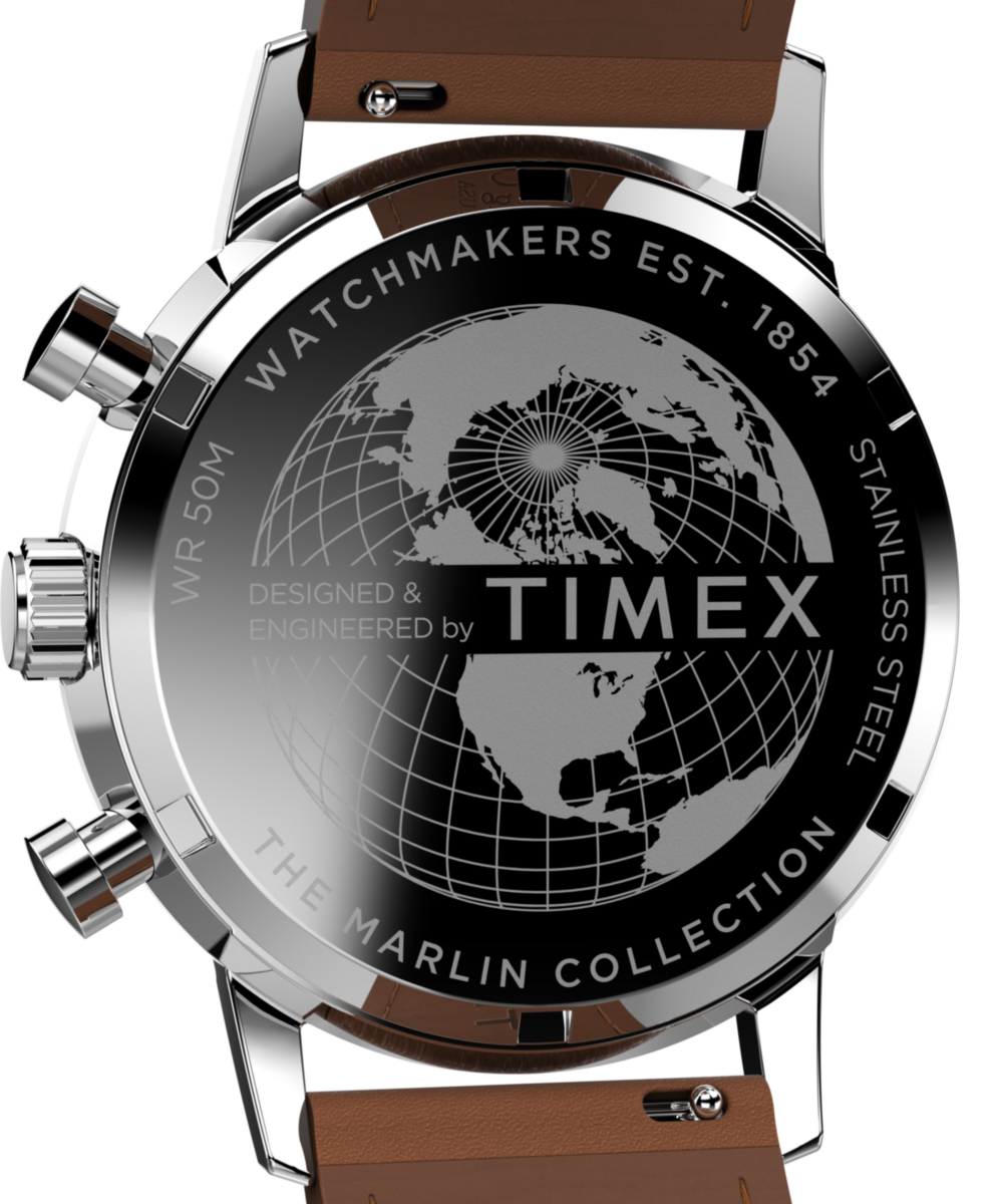 Marlin® Chronograph Tachymeter 40mm Leather Strap Watch