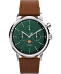 Marlin® Moon Phase 40mm Leather Strap Watch