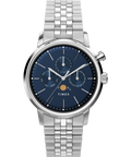 Marlin® Moon Phase 40mm Stainless Steel Bracelet Watch