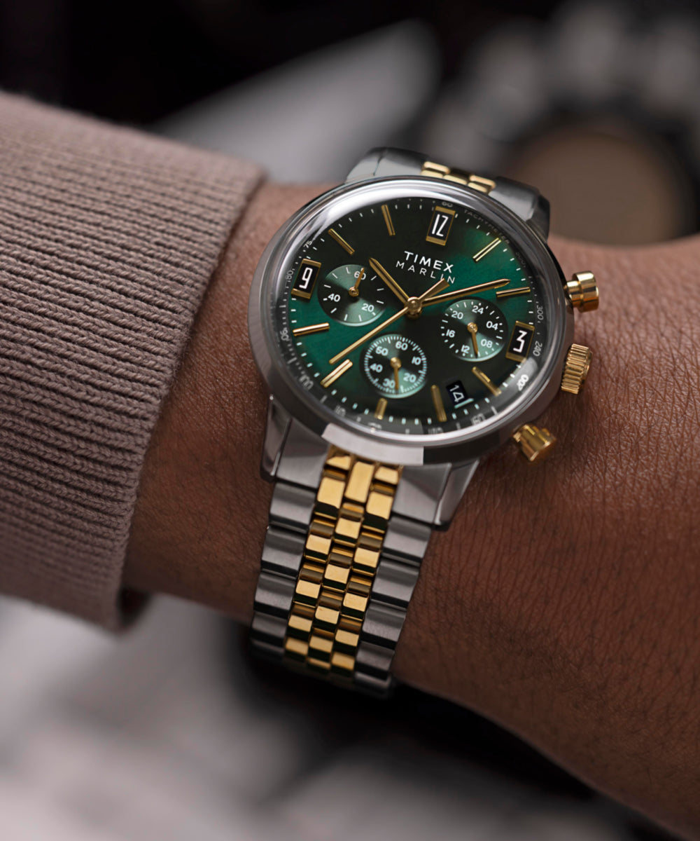 Marlin® Chronograph Tachymeter 40mm Stainless Steel Bracelet Watch 