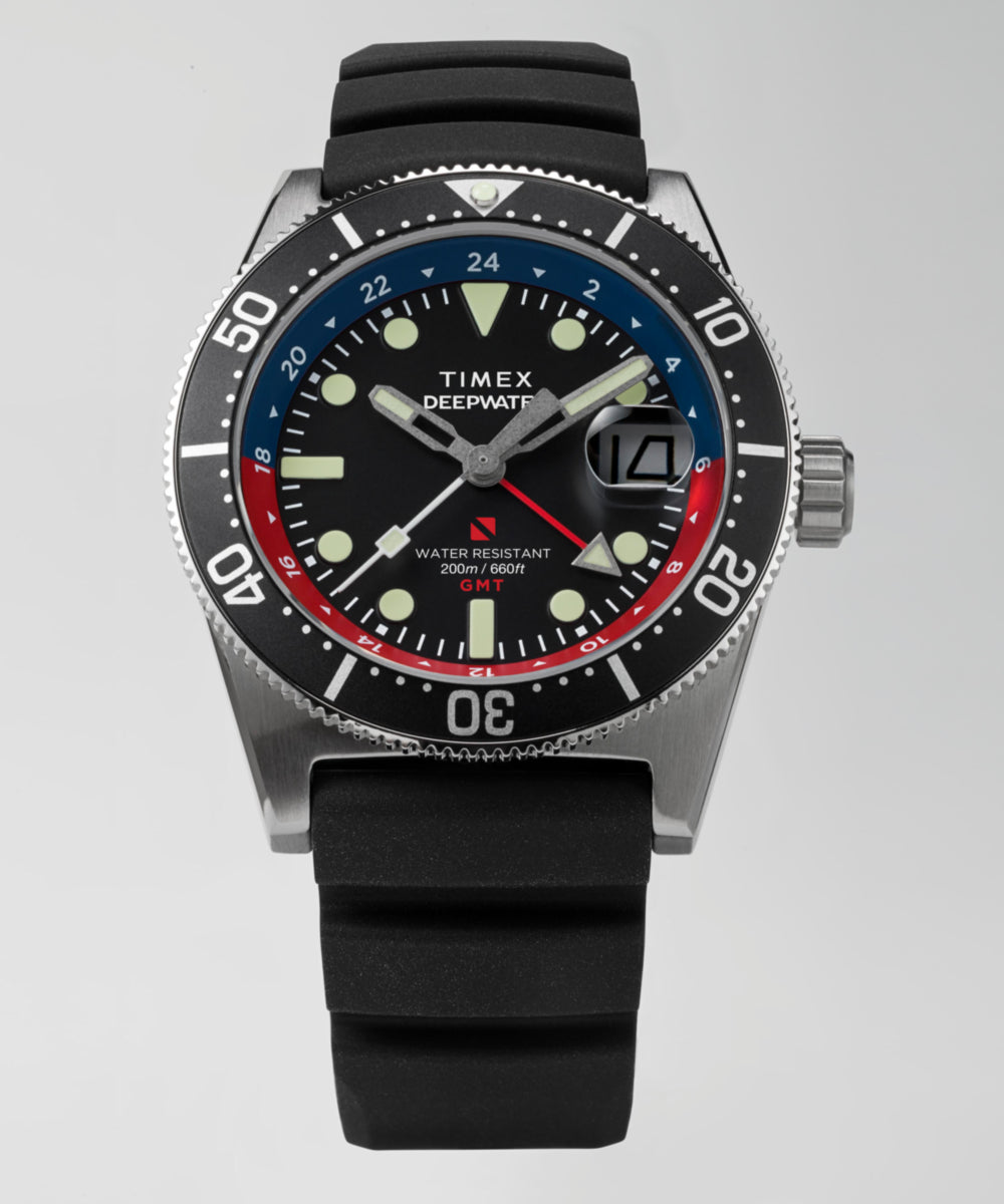 Deepwater Reef 200 GMT 41mm Synthetic Rubber Strap Watch