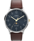 Waterbury Classic Moon Phase 40mm Leather Strap Watch