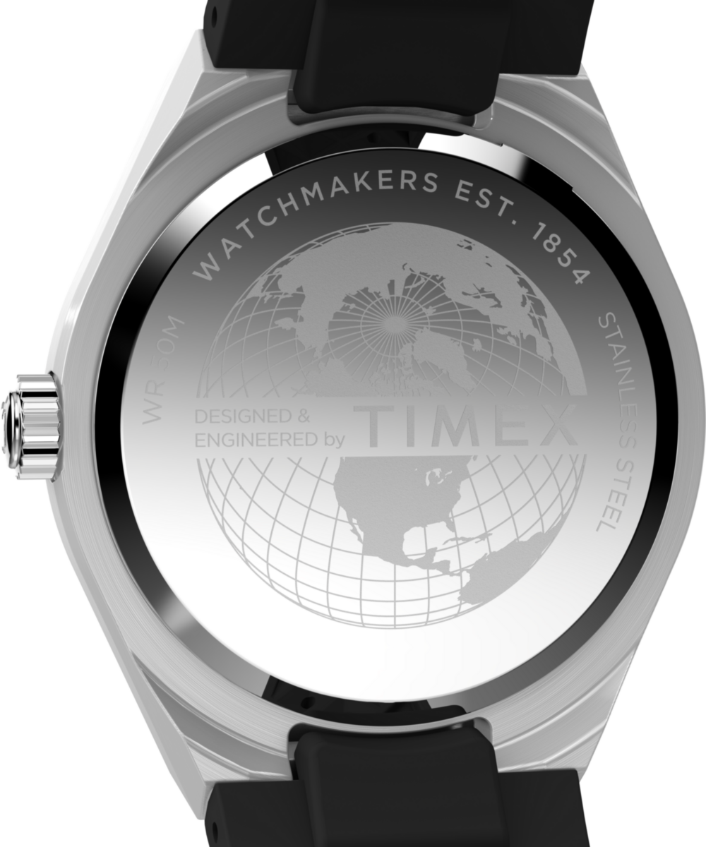 Q Timex® Continental GMT 39mm Synthetic Rubber Strap Watch 