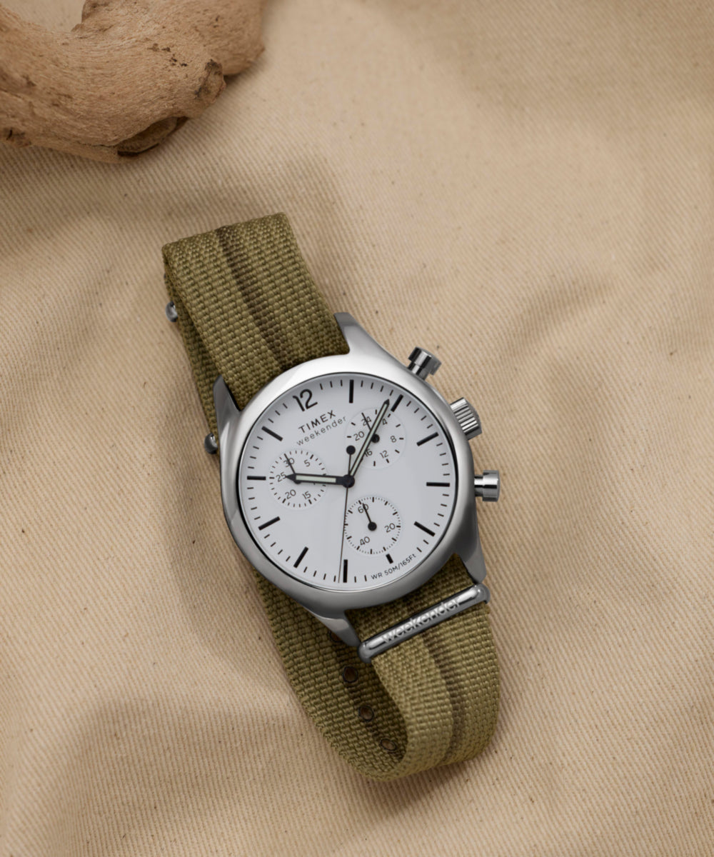 Timex Weekender New England Chronograph 40mm Eco-Conscious Fabric Strap Watch