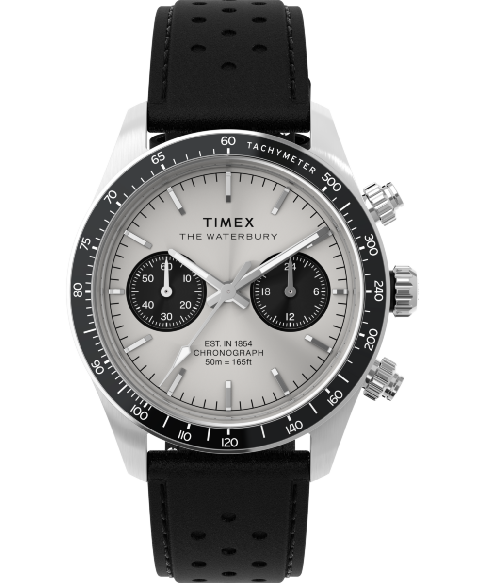 Waterbury Heritage Chronograph 39mm Leather Strap Watch 