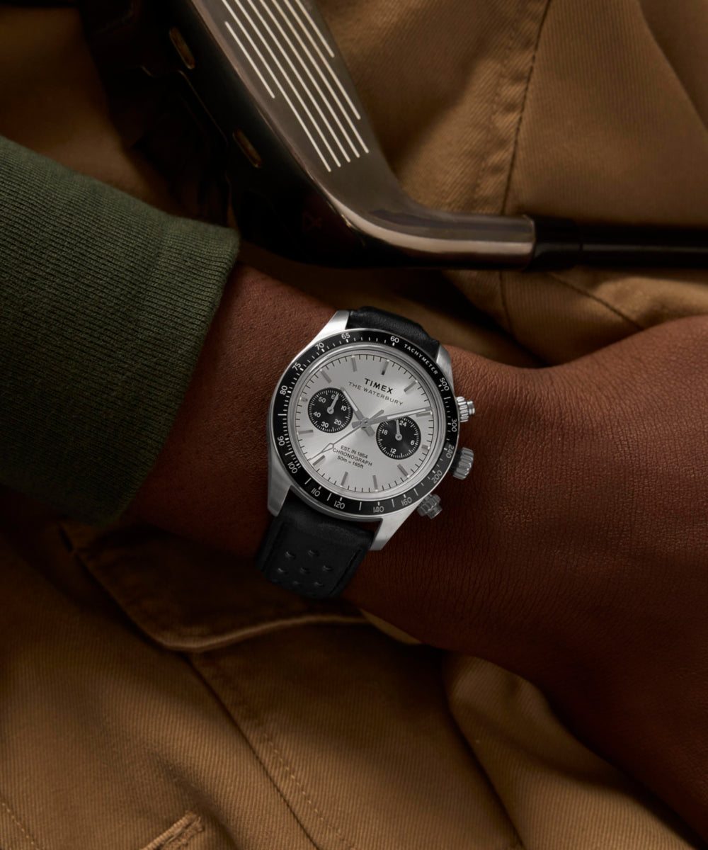 Waterbury Heritage Chronograph 39mm Leather Strap Watch 