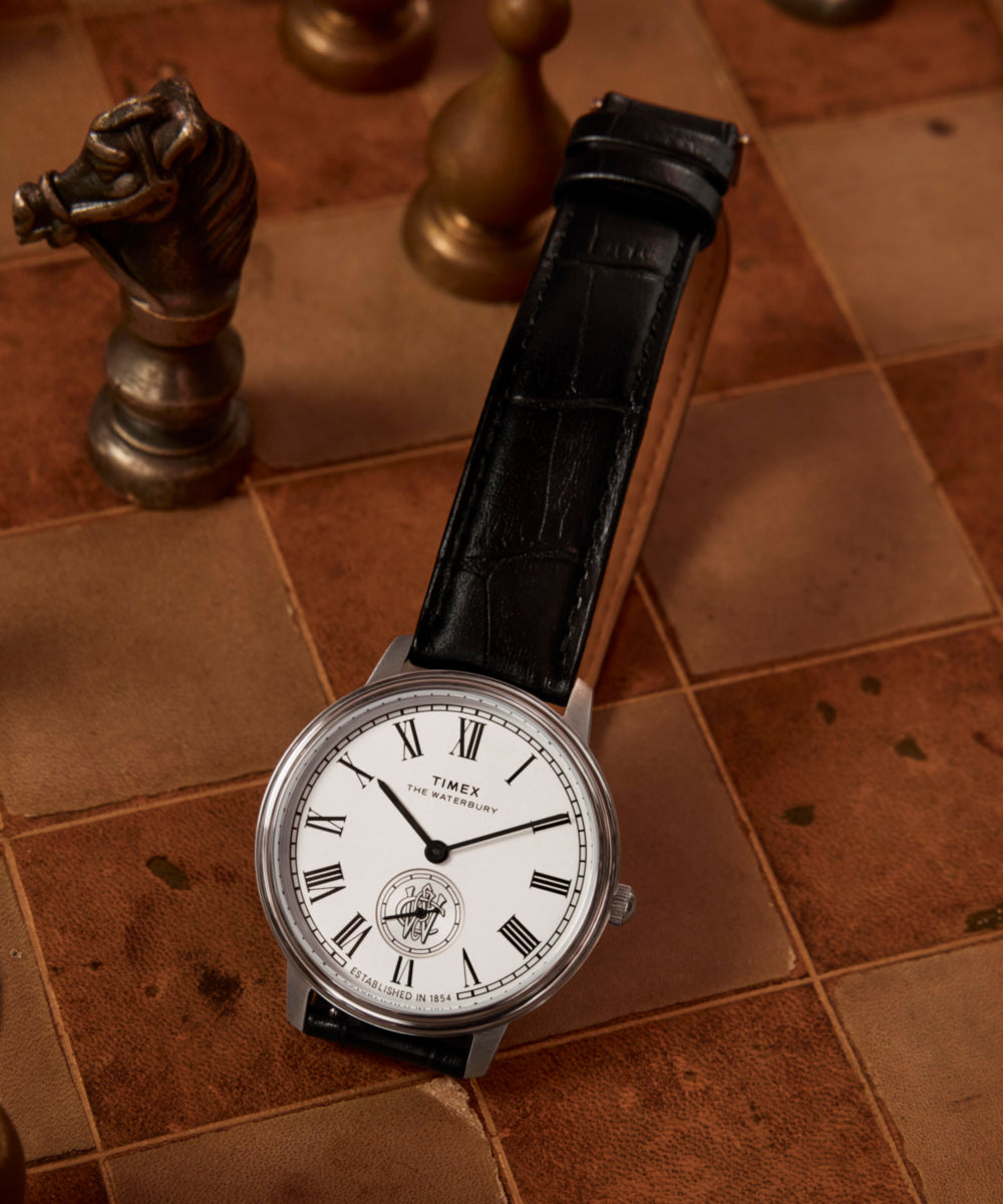 Waterbury Metropolitan Sub-Second 39mm Leather Strap Watch 