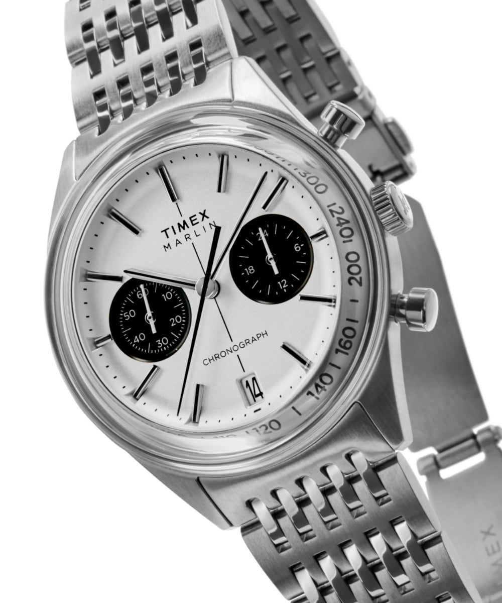 Marlin® Jet Quartz Chronograph 40mm Stainless Steel Bracelet Watch