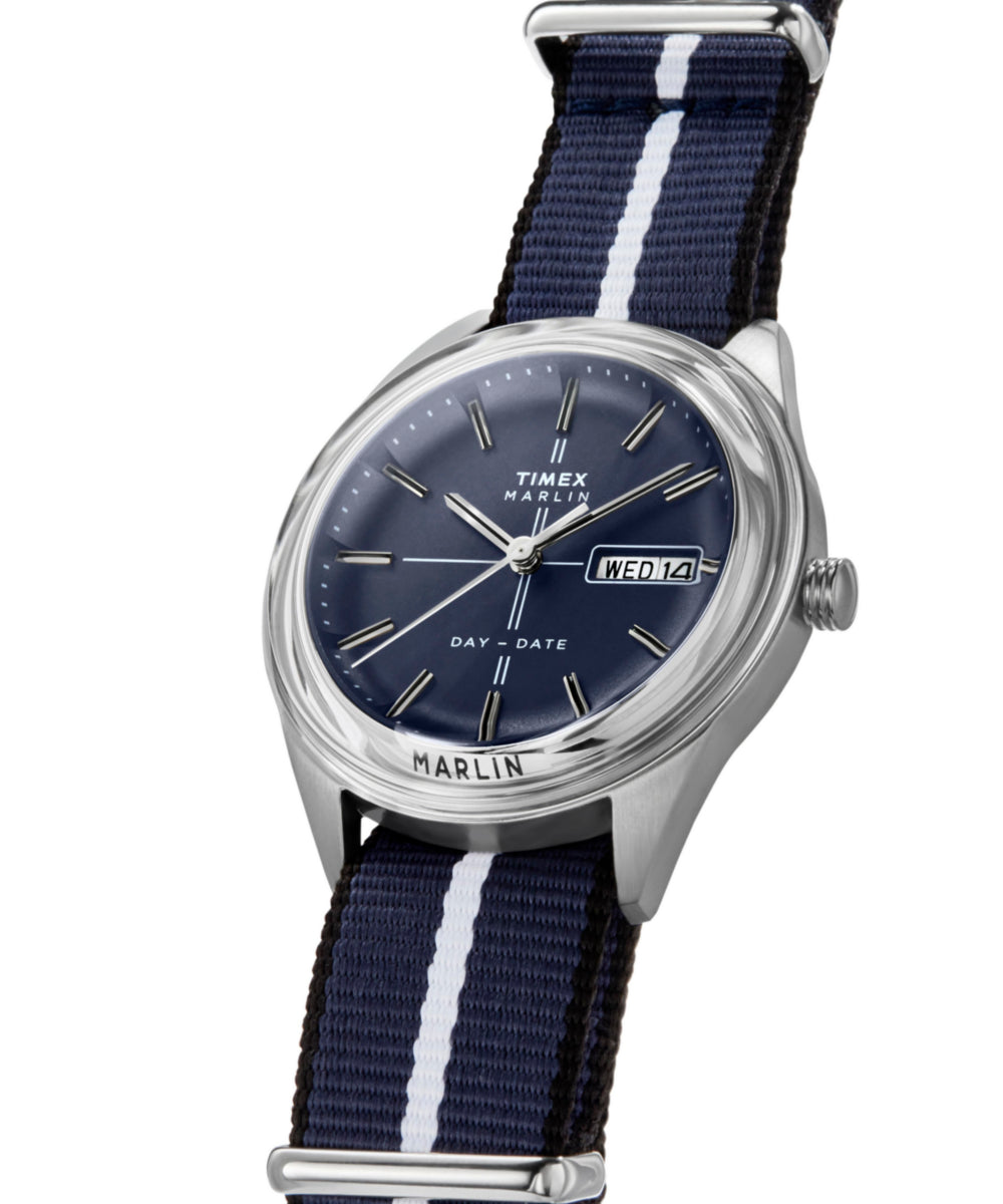 Marlin® Jet Quartz 38mm Fabric Strap Watch