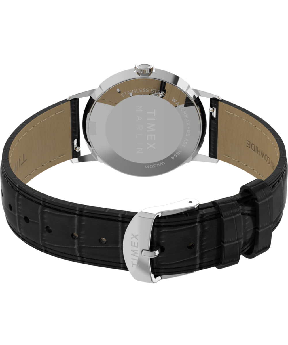 Marlin® Quartz 34mm Leather Strap Watch