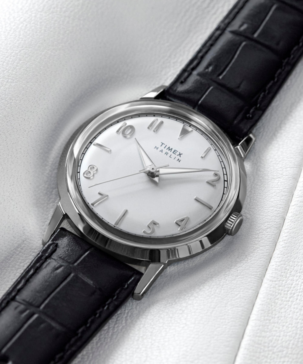 Marlin® Quartz 34mm Leather Strap Watch