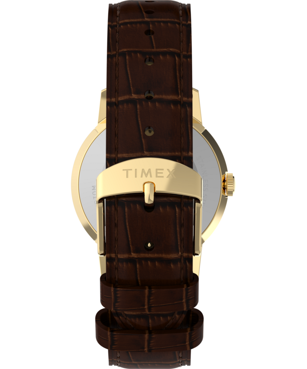 Marlin® Quartz 34mm Leather Strap Watch