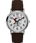 Peanuts® x Timex Weekender Baseball 38mm Leather Strap Watch