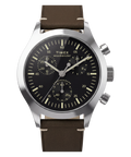 Timex Weekender® New England Chronograph 40mm Leather Strap Watch