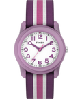 TIMEX TIME MACHINES® 29mm Purple Stripe Elastic Fabric Kids Watch