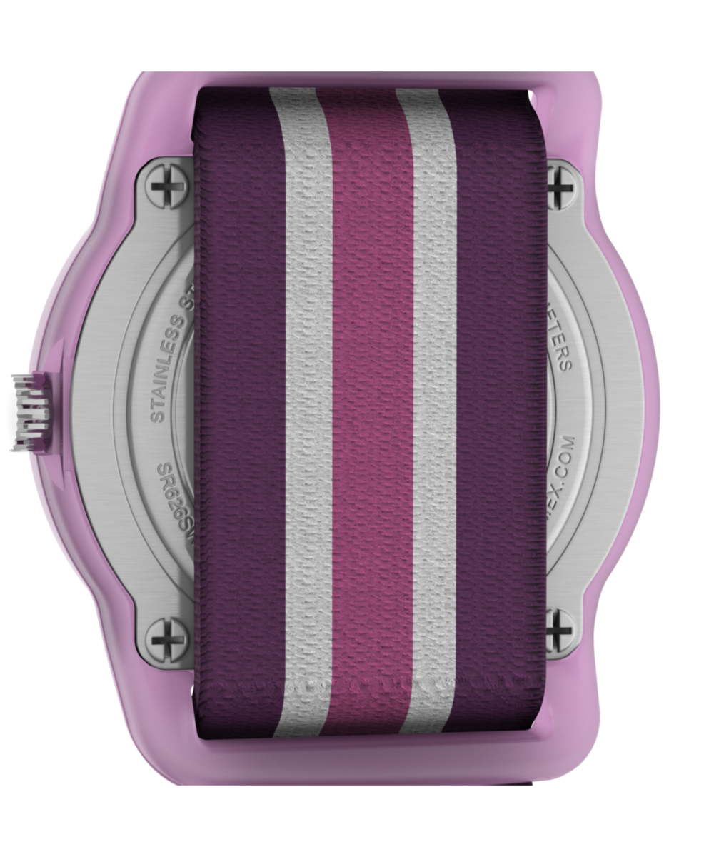 TIMEX TIME MACHINES® 29mm Purple Stripe Elastic Fabric Kids Watch