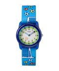 TIMEX TIME MACHINES® 29mm Blue Soccer Elastic Fabric Kids Watch