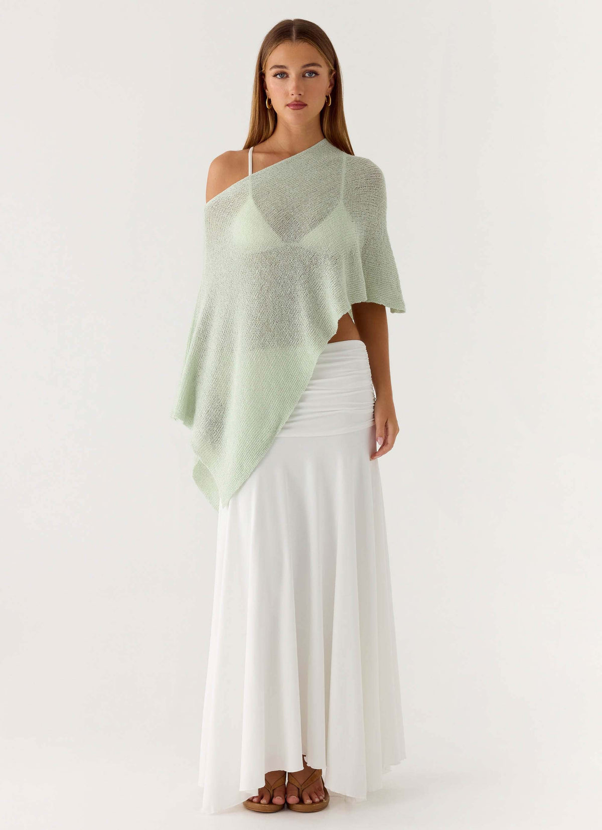 Yas Knit Cape - Green