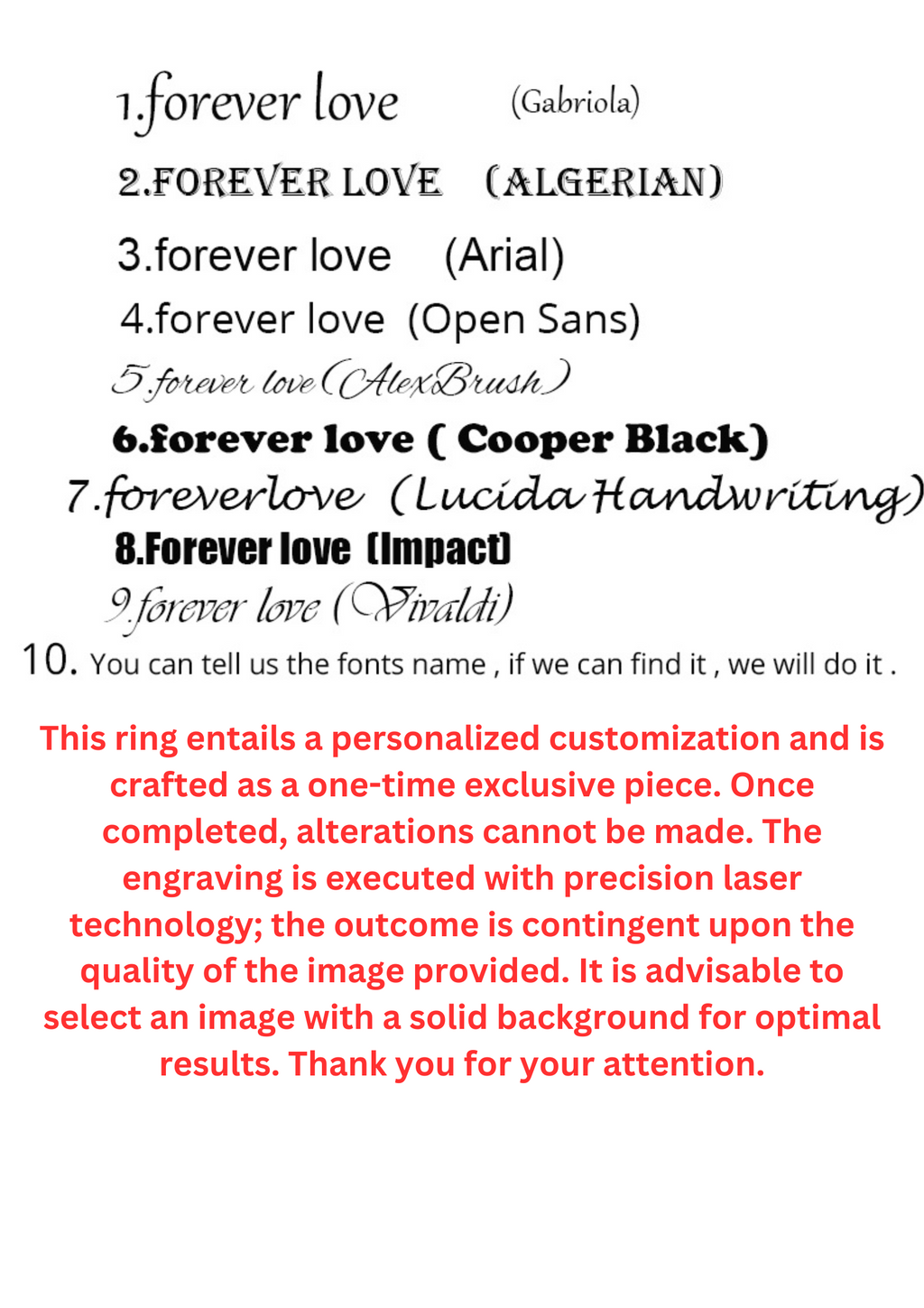 IL - Custom Photo-Name Imprint Ring